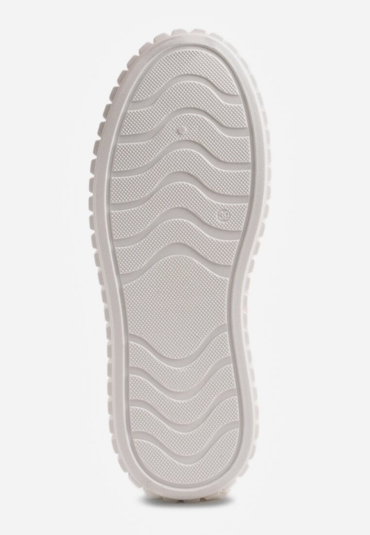 Różowe Sneakersy na Tłoczonej Platformie Ozdobione Dwoma Paskami Hesaia