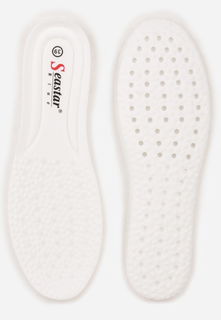 Białe Sneakersy na Tłoczonej Platformie Ozdobione Dwoma Paskami Hesaia