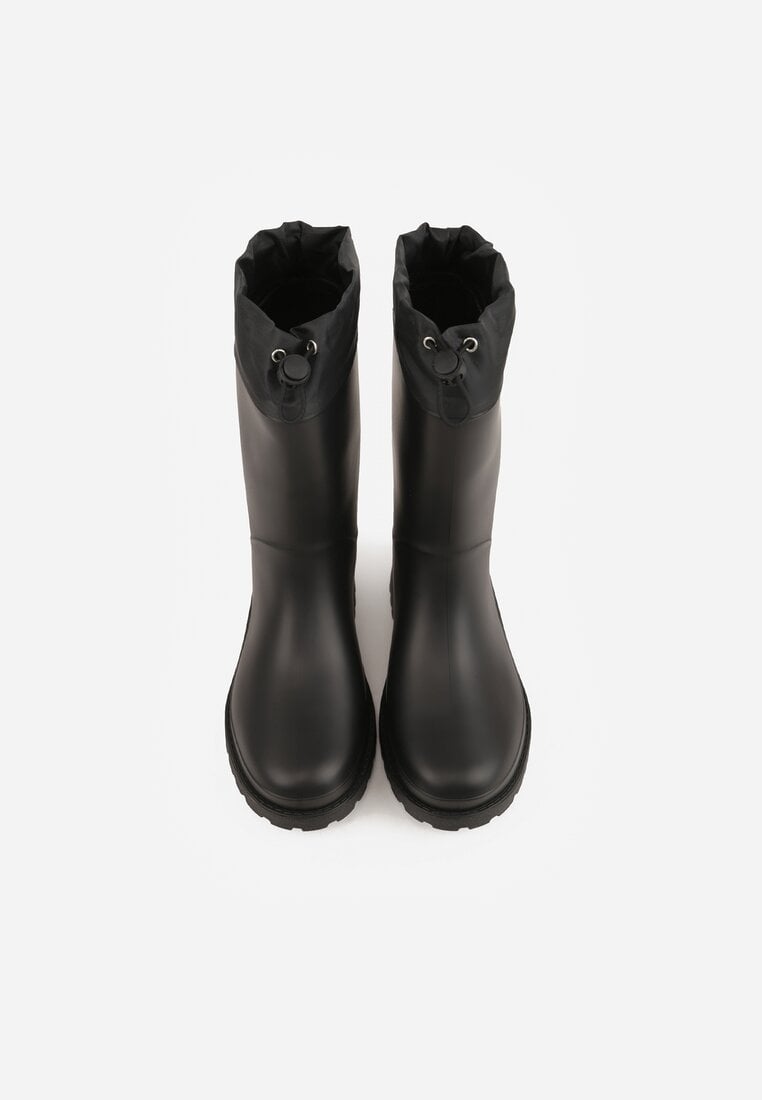 Czarne Kalosze ze Ściągaczami przy Cholewce Bastotus