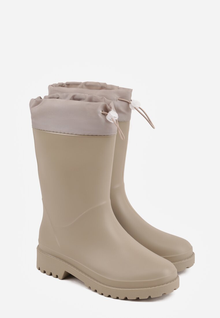 Szare Kalosze ze Ściągaczami przy Cholewce Bastotus