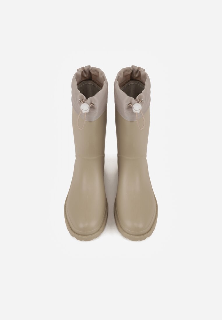 Szare Kalosze ze Ściągaczami przy Cholewce Bastotus