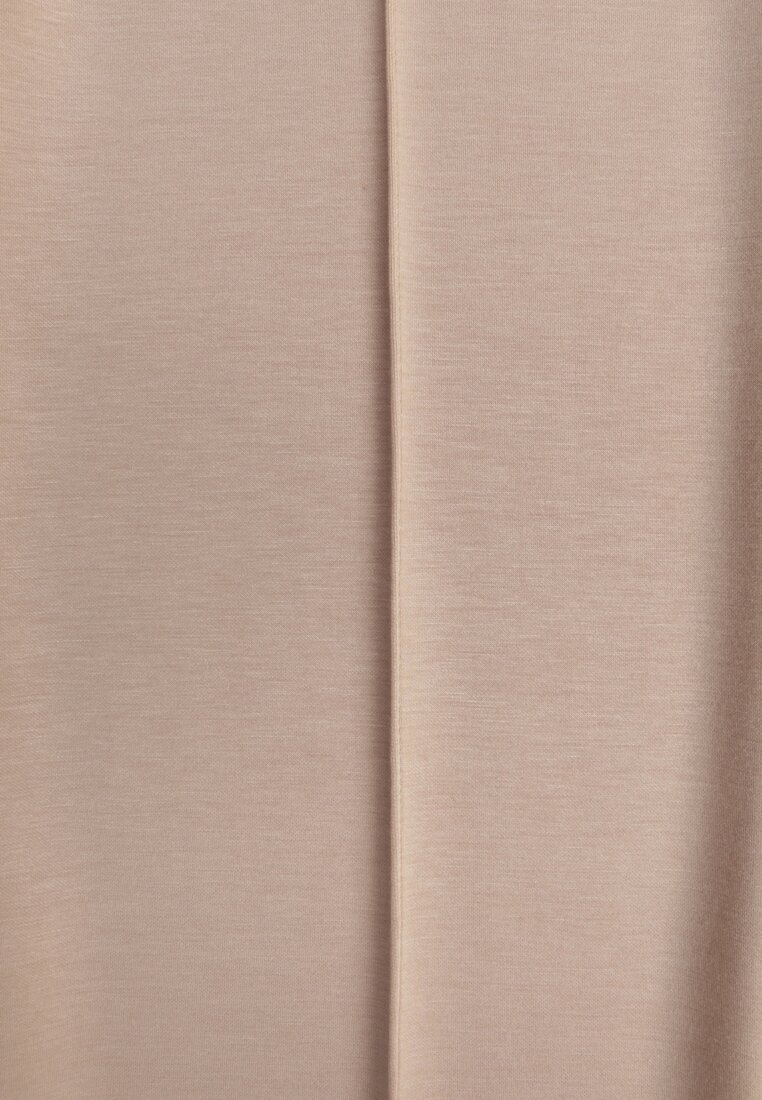 Beżowe Bawełniano-Wiskozowe Spodnie o Eleganckim Kroju w Kant Tinawre