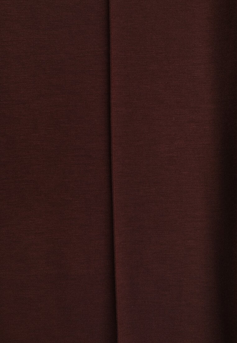 Brązowe Bawełniano-Wiskozowe Spodnie o Eleganckim Kroju w Kant Tinawre