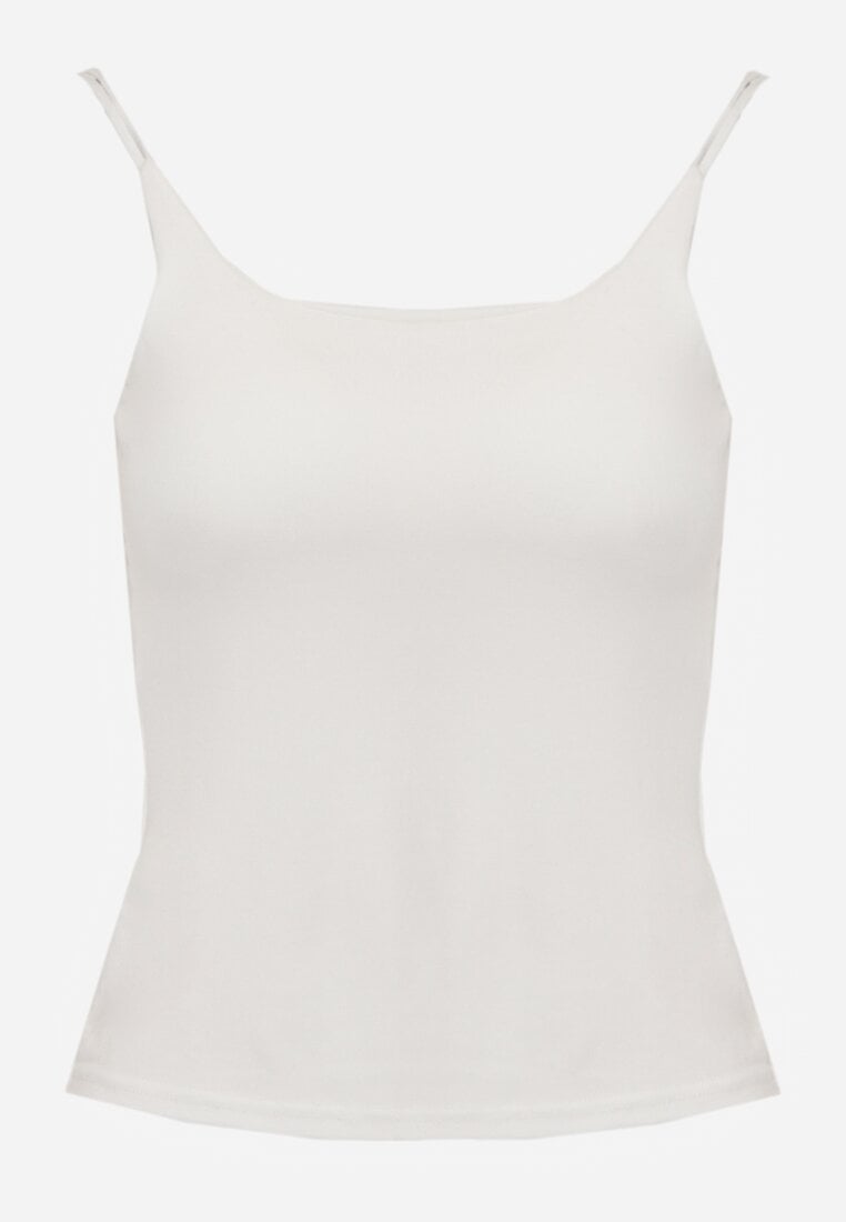 Biały Top z Wiskozy na Podwójnych Ramiączkach Indrea