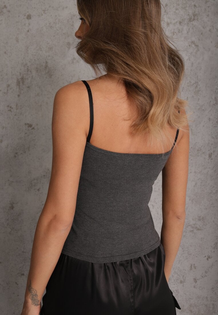 Szary Top z Wiskozy na Podwójnych Ramiączkach Indrea
