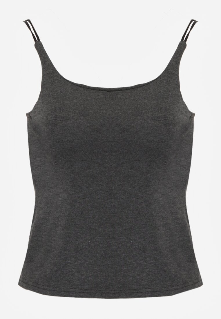 Szary Top z Wiskozy na Podwójnych Ramiączkach Indrea