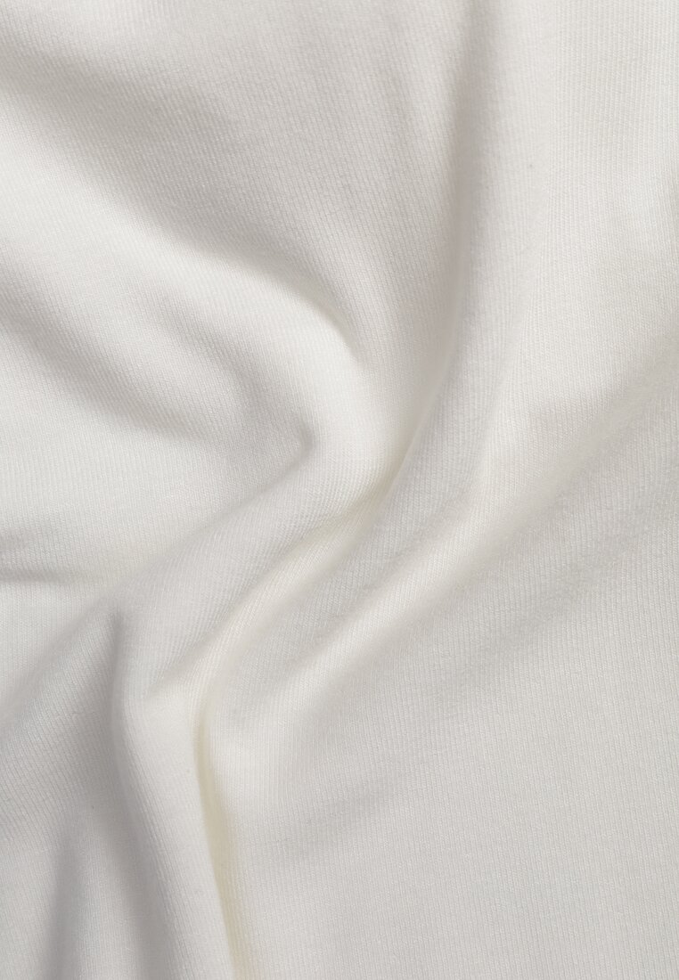 Biały Wiskozowy Top Dopasowany z Kwadratowym Dekoltem Bez Rękawów Bilincja