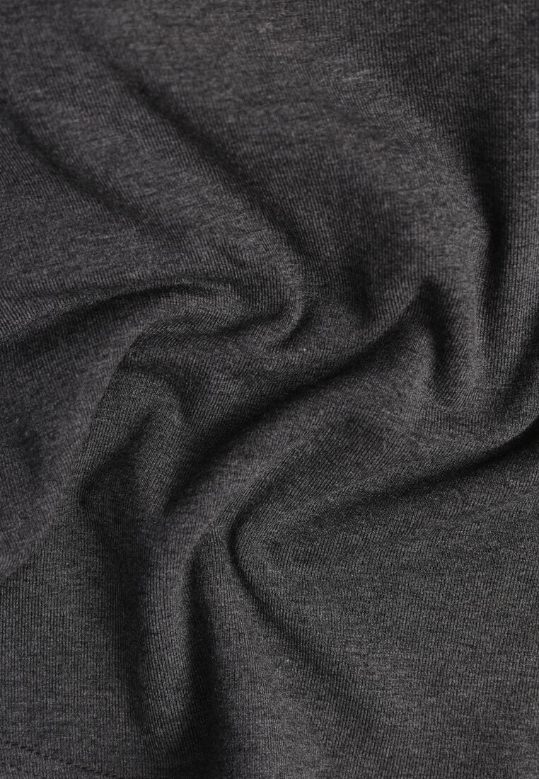 Szary Wiskozowy Top Dopasowany z Kwadratowym Dekoltem Bez Rękawów Bilincja