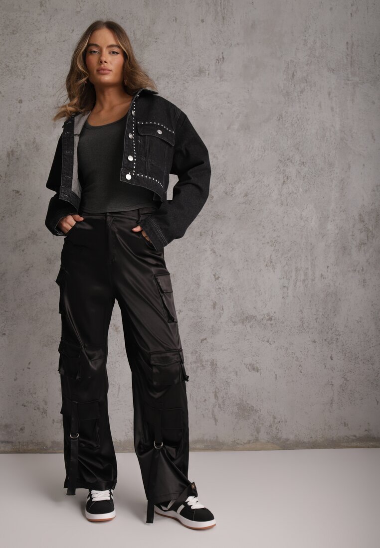 Szary Wiskozowy Top Dopasowany z Kwadratowym Dekoltem Bez Rękawów Bilincja