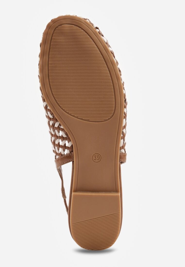 Brązowe Plecione Sandały Typu Slingback Ellariell