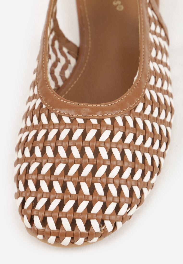 Brązowe Plecione Sandały Typu Slingback Ellariell