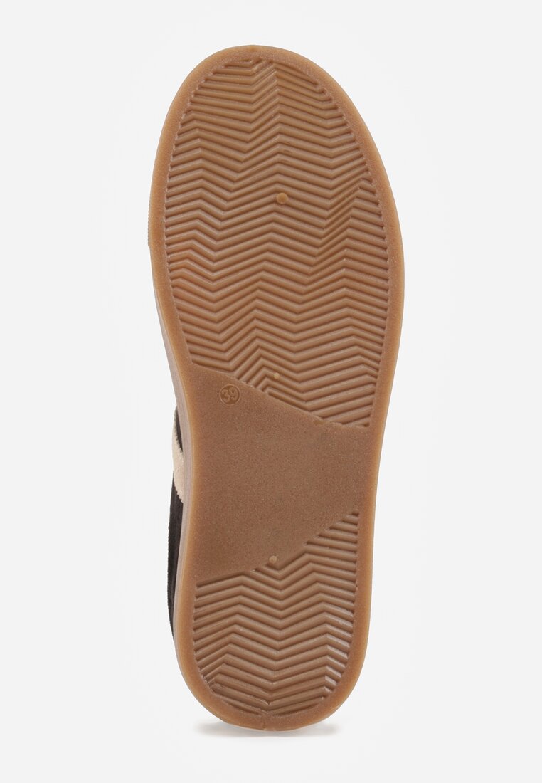 Czarne Sneakersy na Platformie w Stylu Tenisówek Ozdobione Paskami Ladia