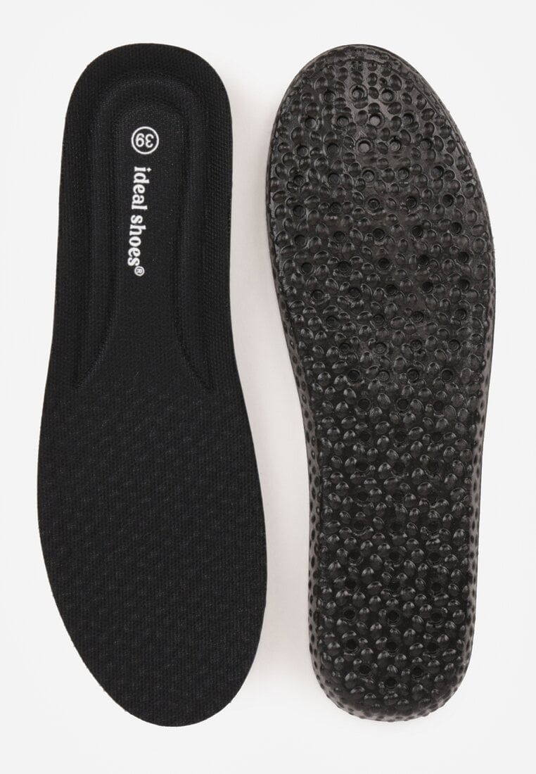 Czarne Sneakersy na Platformie w Stylu Tenisówek Ozdobione Paskami Ladia