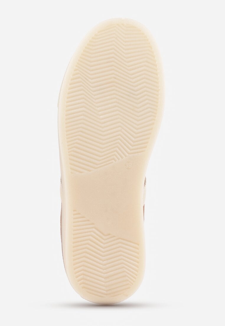 Brązowe Sneakersy na Platformie w Stylu Tenisówek Ozdobione Paskami Ladia