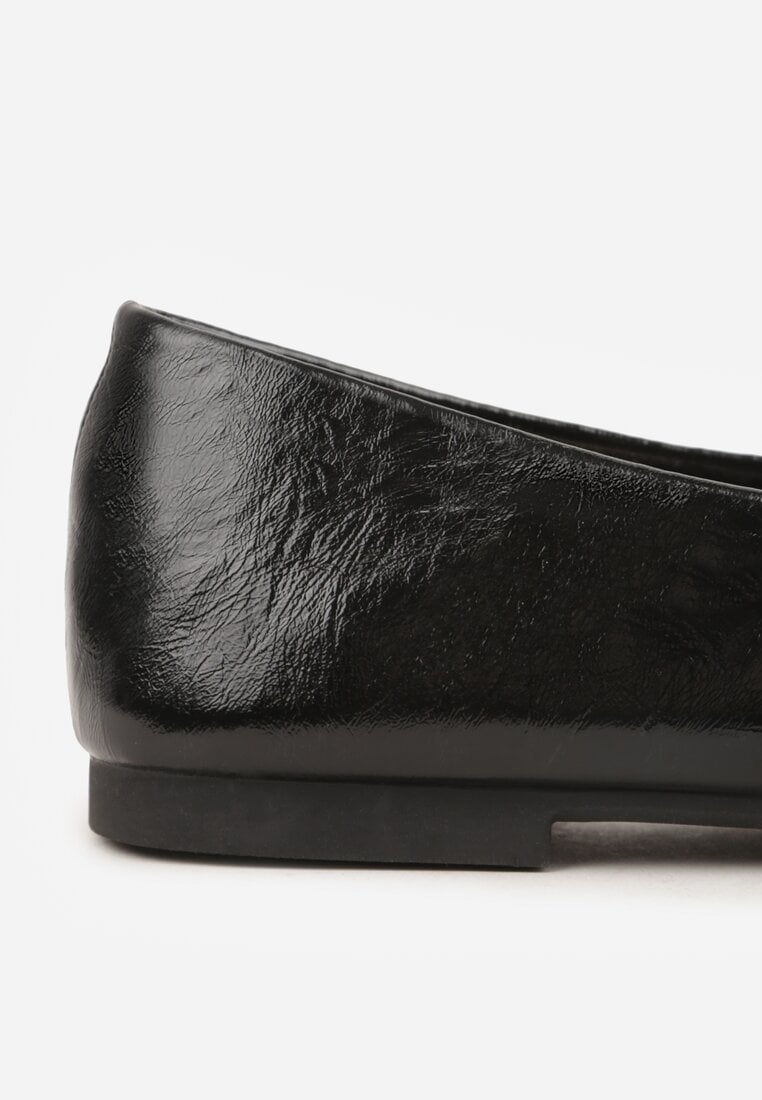 Czarne Gładkie Balerinki Basic z Zaokrąglonym Noskiem Kaleta