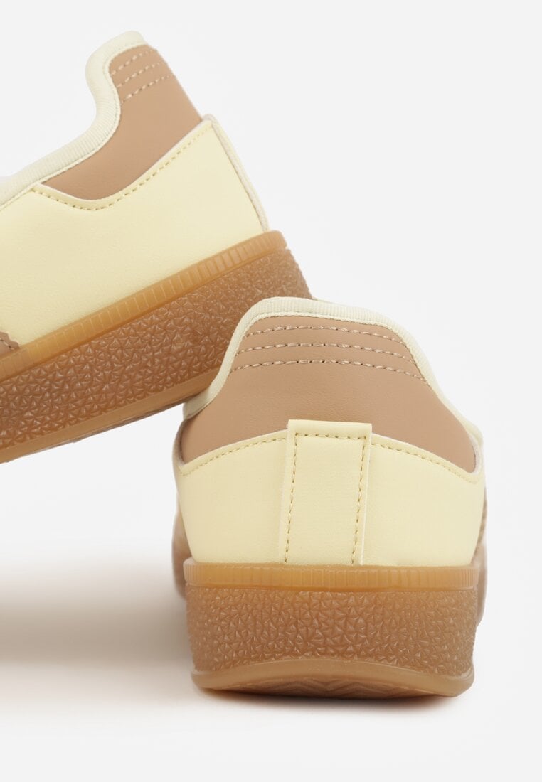 Żółte Tenisówki Sneakeriny z Paskiem na Rzep Pirel