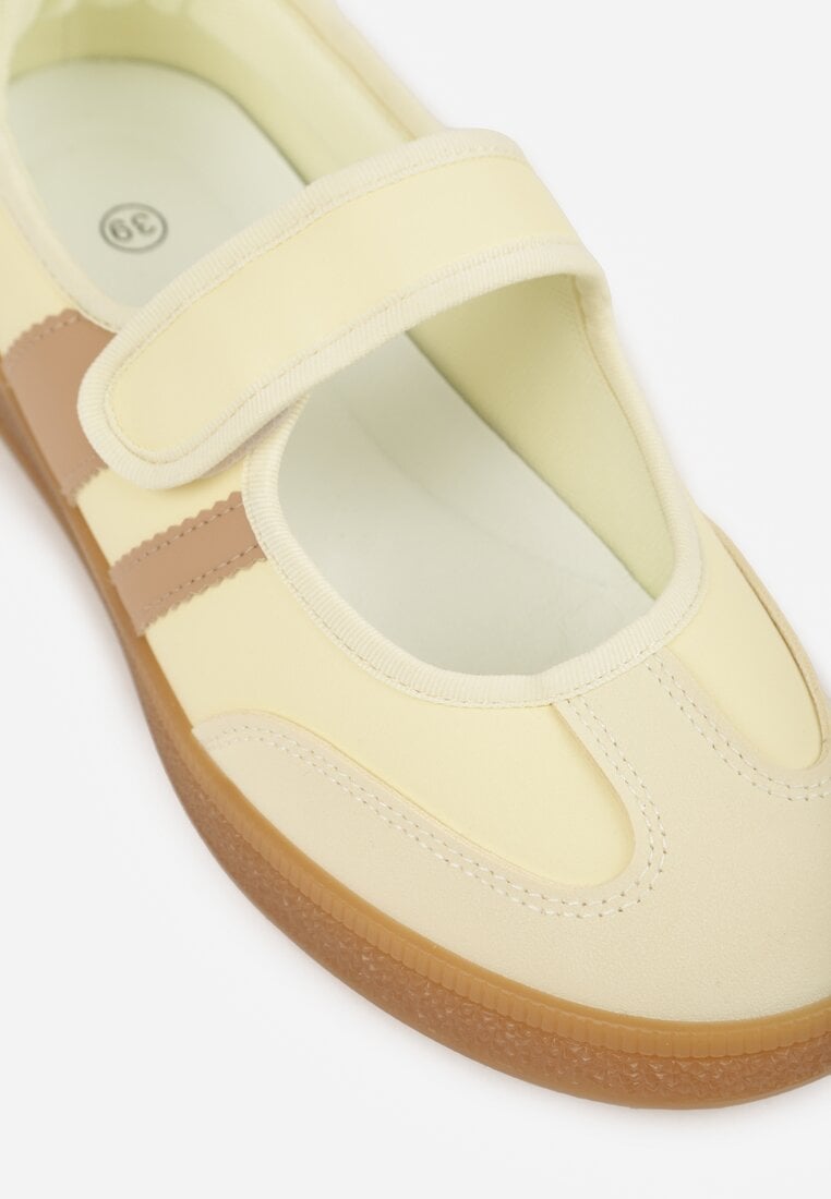 Żółte Tenisówki Sneakeriny z Paskiem na Rzep Pirel