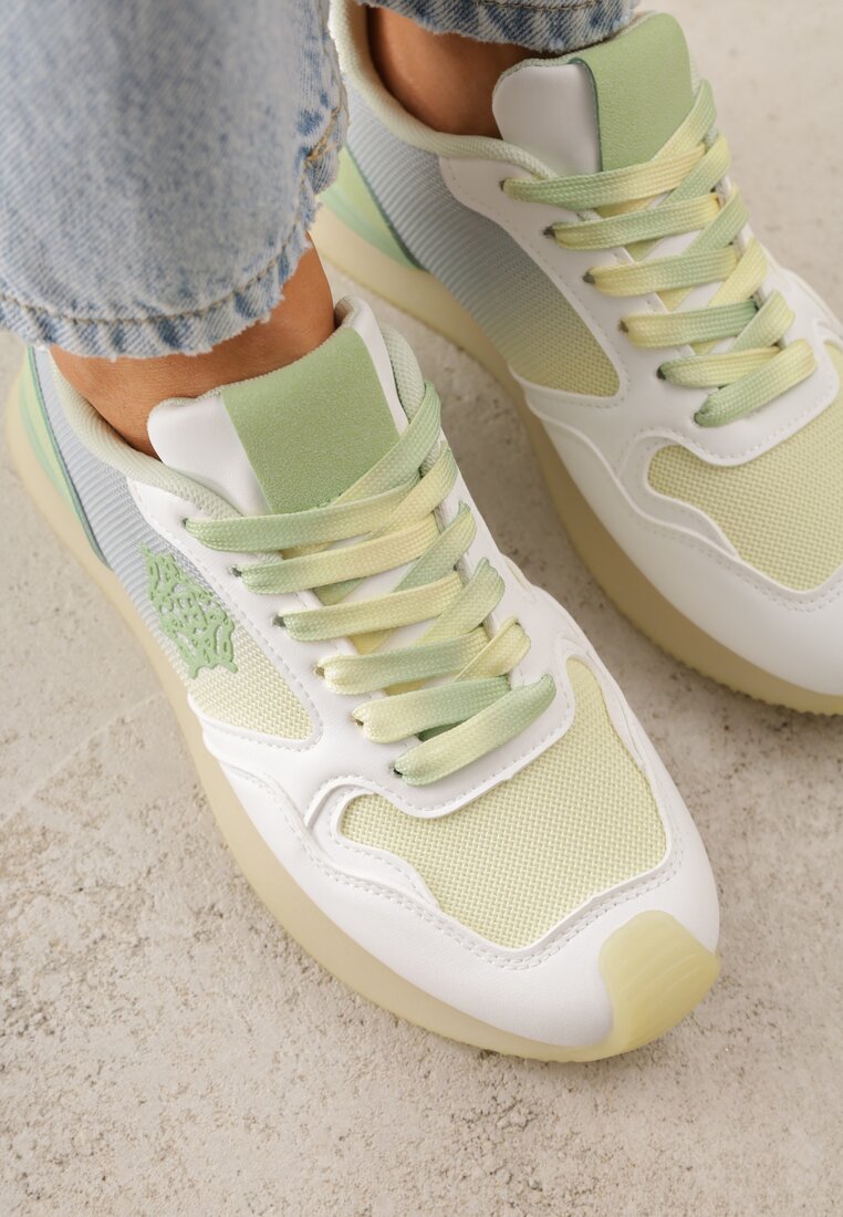 Żółte Przeszywane Sneakersy w Klasycznym Stylu Zeosa