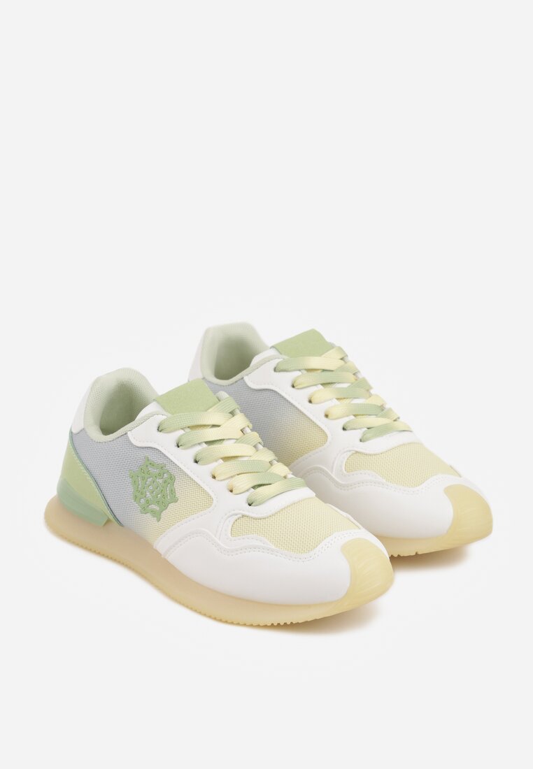 Żółte Przeszywane Sneakersy w Klasycznym Stylu Zeosa