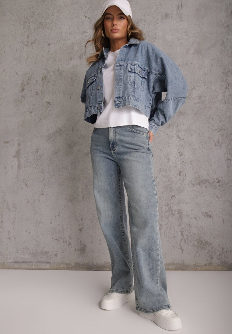 Biały Casualowy T-shirt z Bawełny Nealiara