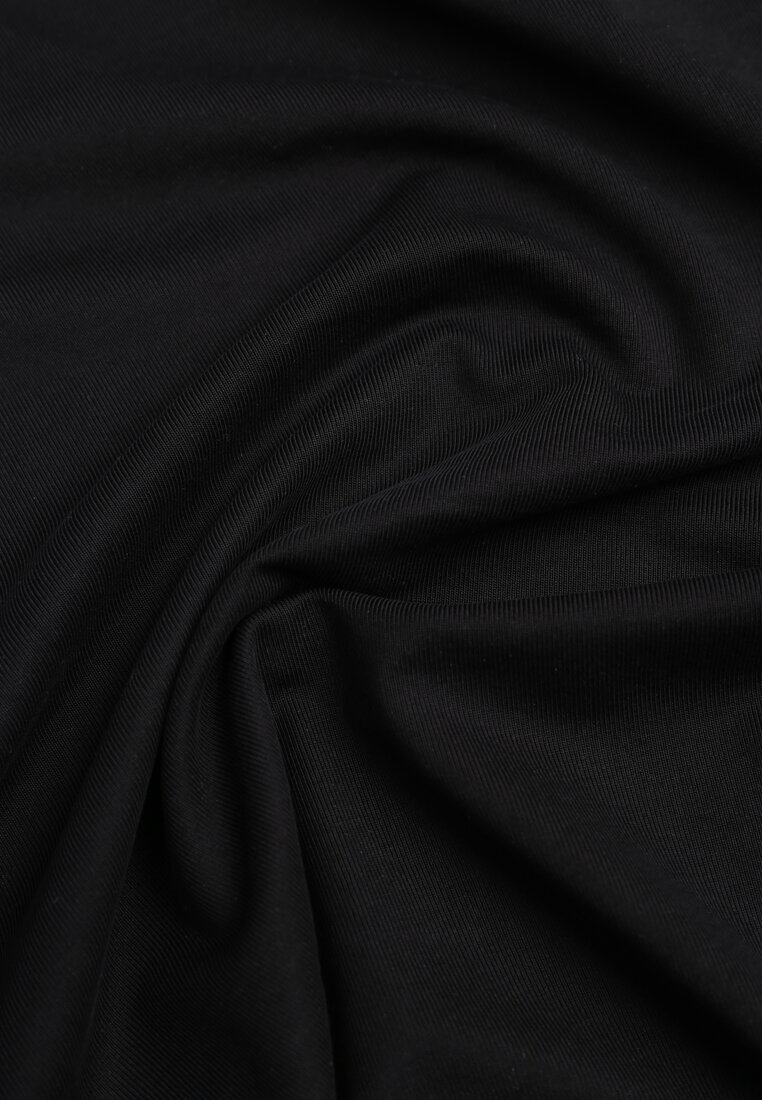 Czarna Bluzka Top Bez Rękawów ze Stójką Nedire