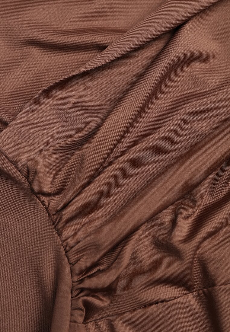 Brązowe Kopertowe Body Bez Rękawów Edalwen