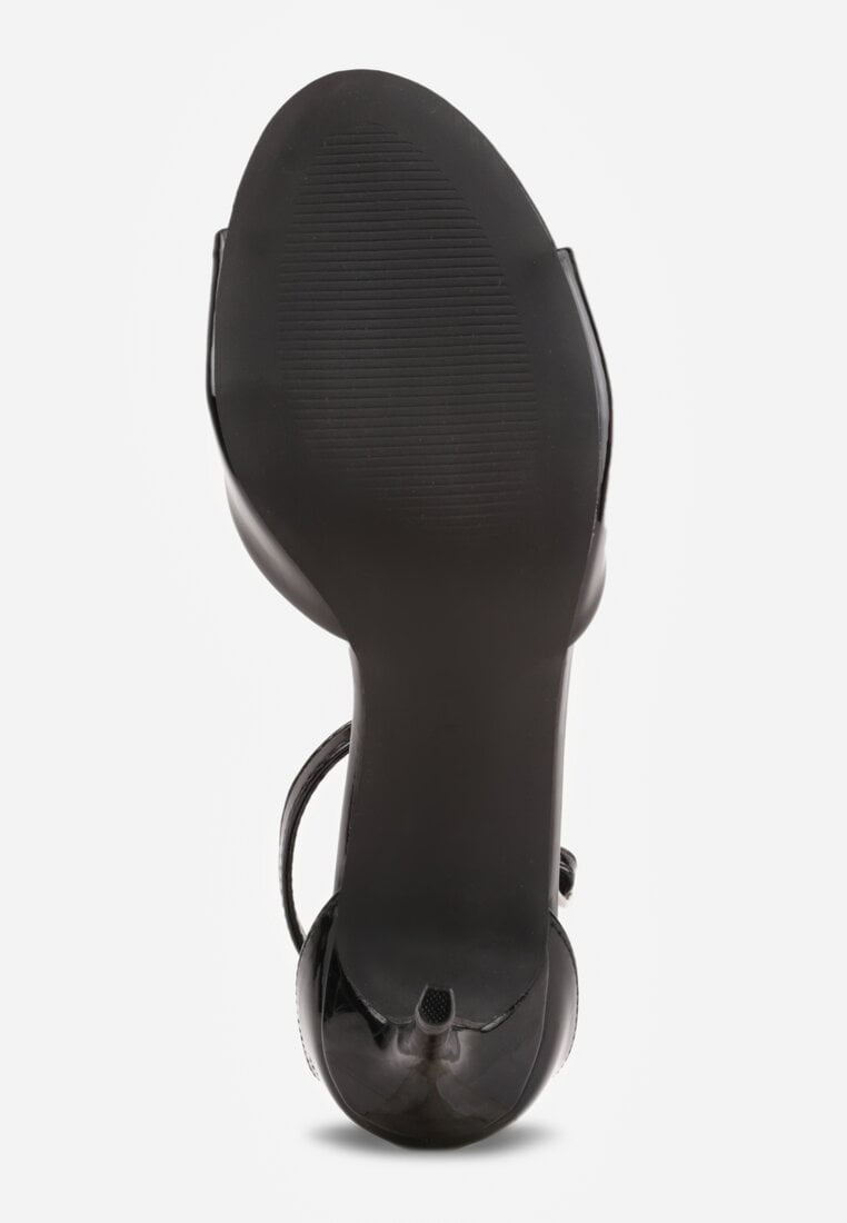 Czarne Eleganckie Sandały na Szpilce z Paskiem z Klamerką Berose