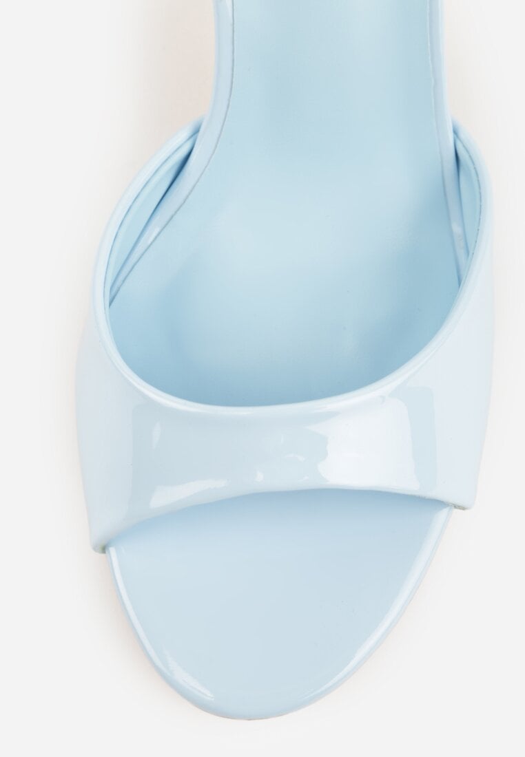 Niebieskie Eleganckie Sandały na Szpilce z Paskiem z Klamerką Berose