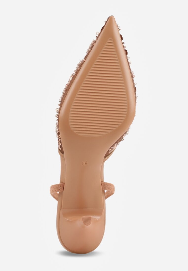 Pantofi stiletto Vikiraie Bej închis