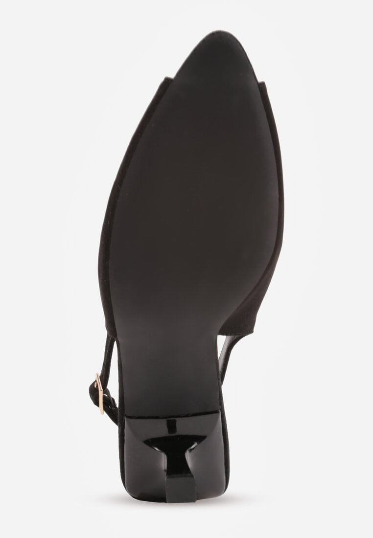Czarne Sandały na Szpilce z Wycięciem na Palce i Odkrytą Piętą Zitissa