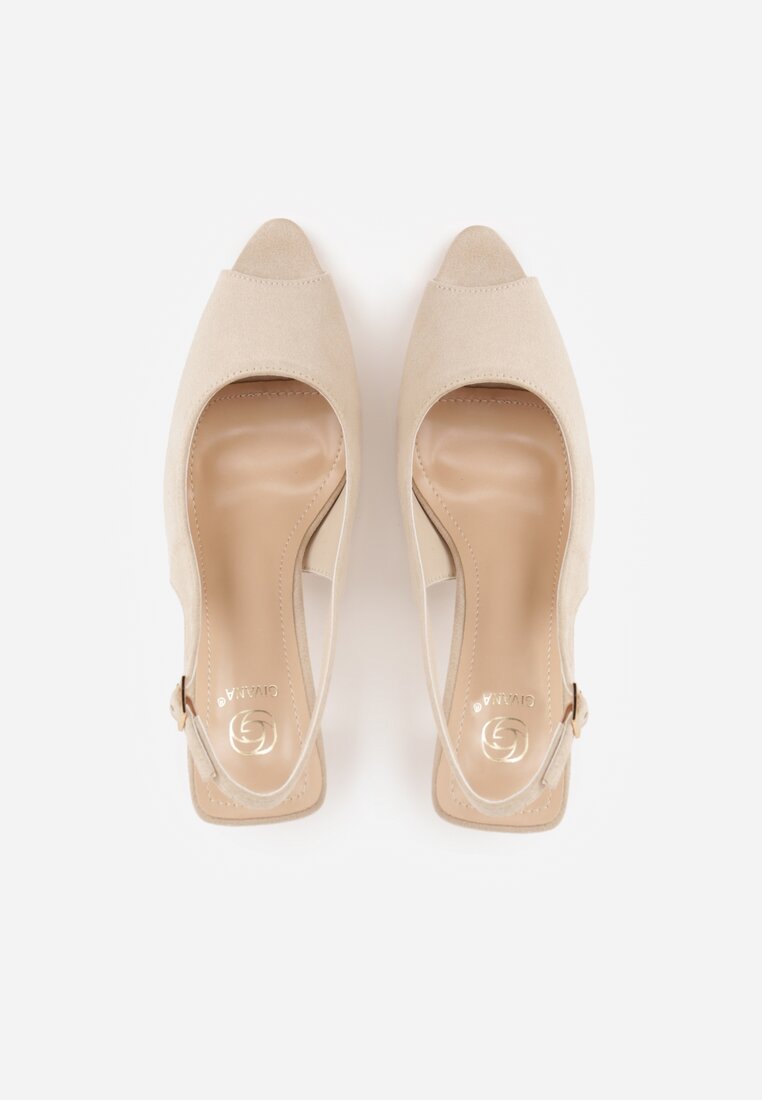 Beżowe Sandały na Szpilce z Wycięciem na Palce i Odkrytą Piętą Zitissa