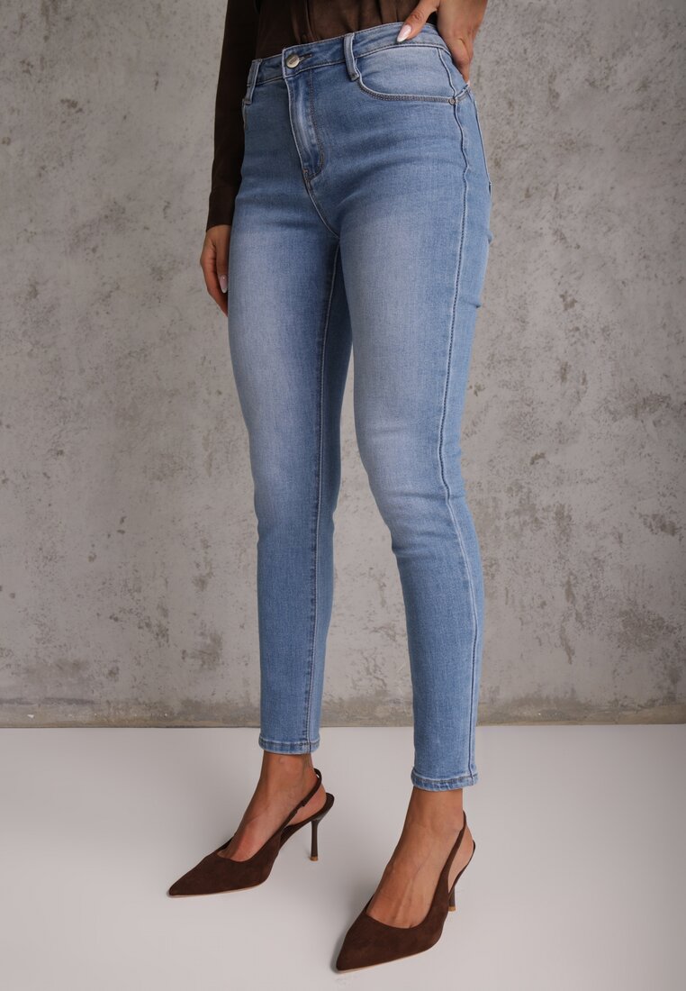 Niebieskie Jeansy Skinny z Bawełną Push-Up Erilessa