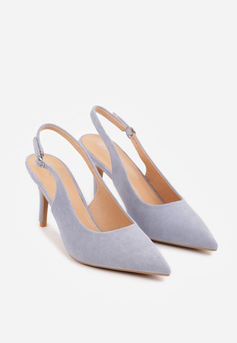Niebieskie Sandały na Szpilce w Stylu Slingback Tarosie