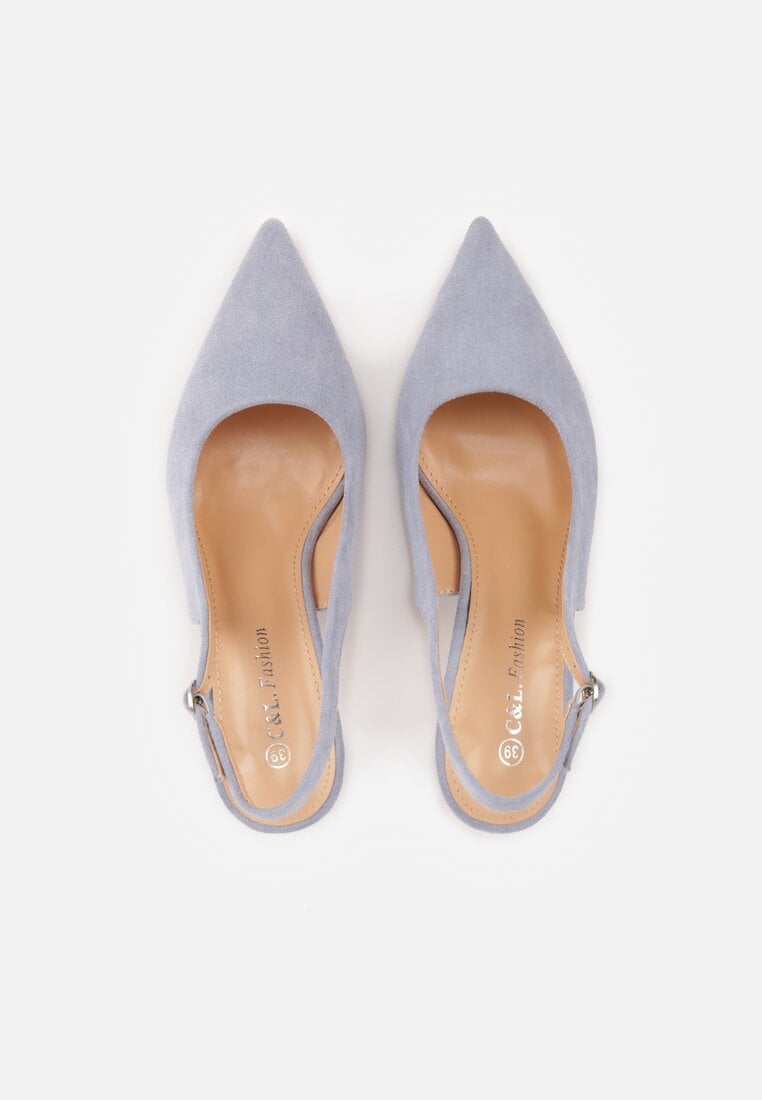 Niebieskie Sandały na Szpilce w Stylu Slingback Tarosie