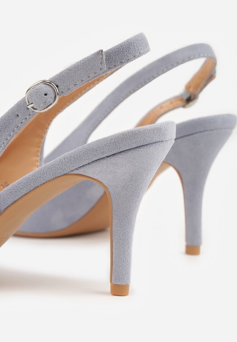 Niebieskie Sandały na Szpilce w Stylu Slingback Tarosie