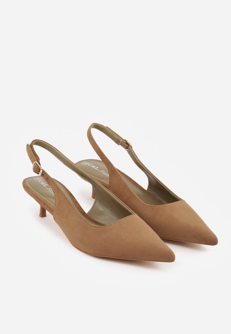 Zielone Sandały Slingback na Szpilce Kaczuszce Vetilia