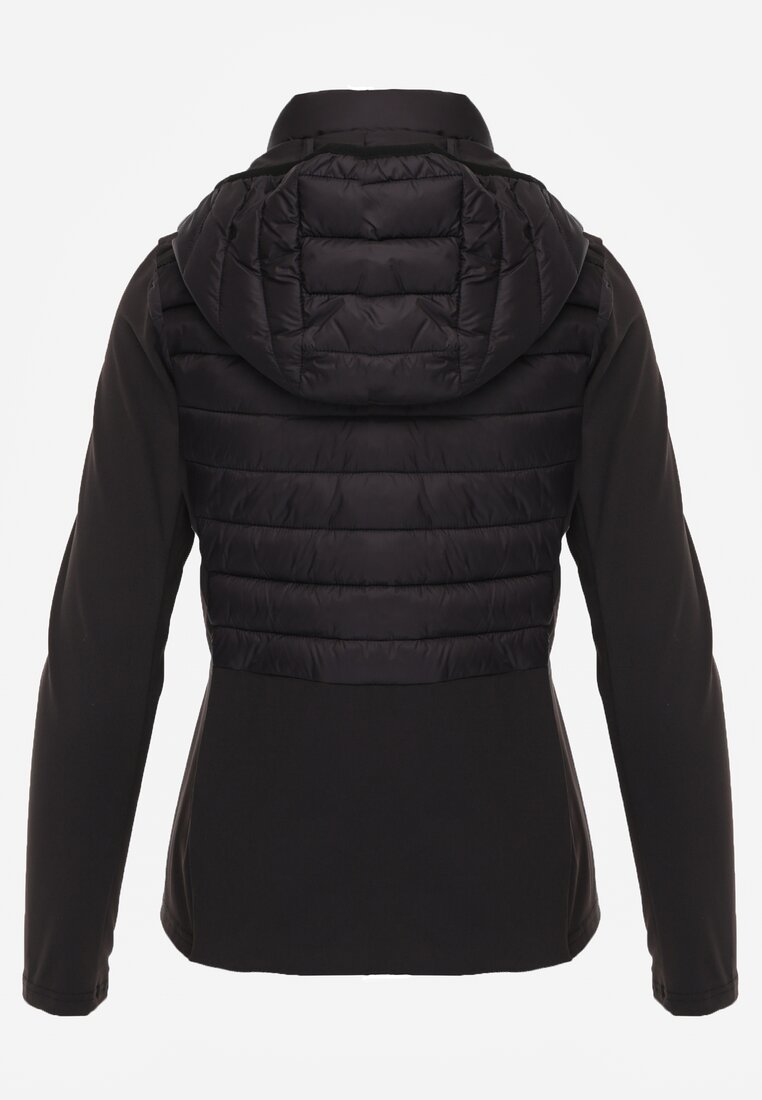 Czarna Przejściowa Kurtka z Pikowaniem i Elastycznymi Rękawami Salisia
