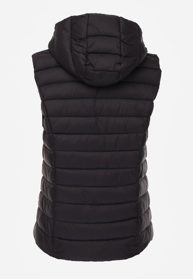 Czarna Przejściowa Kamizelka z Pikowaniem i Kapturem Neatwenna