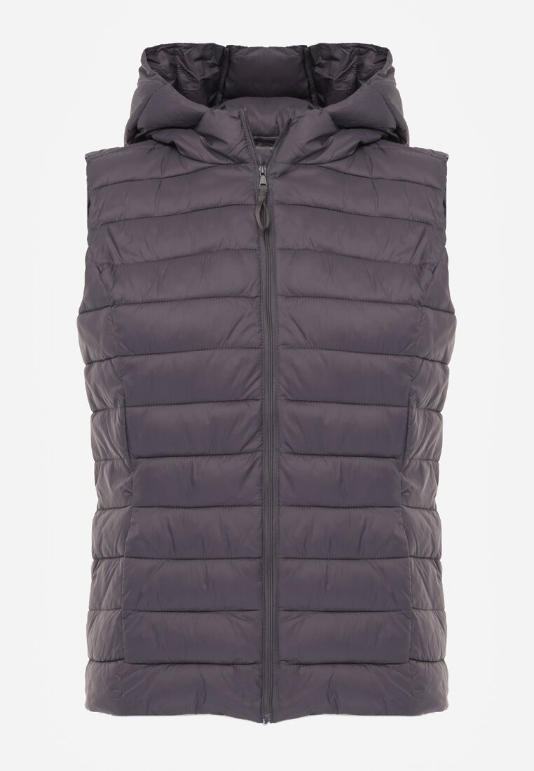 Szara Przejściowa Kamizelka z Pikowaniem i Kapturem Neatwenna