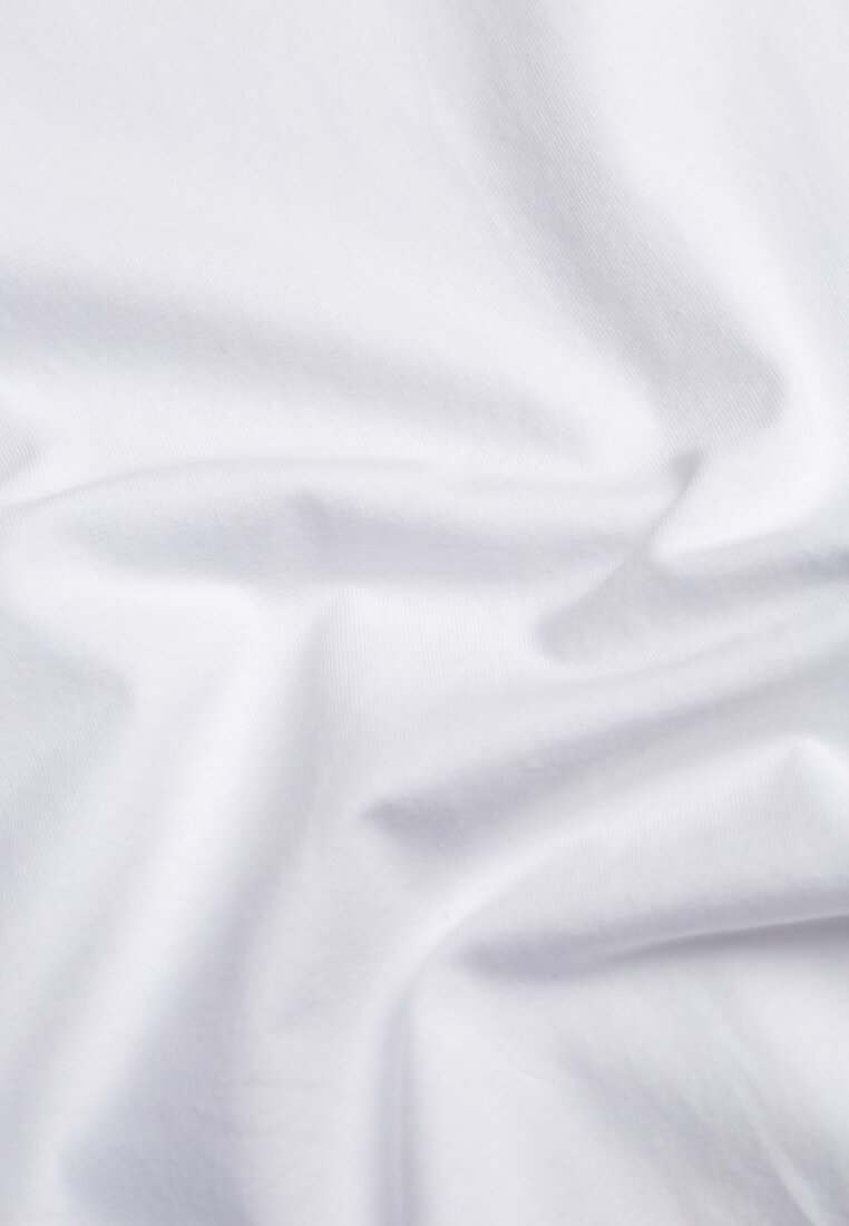 Biały T-shirt z Bawełny z Okrągłym Dekoltem Nedima