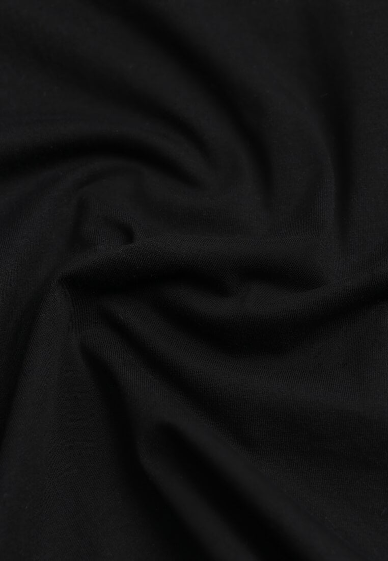 Czarny T-shirt z Bawełny z Okrągłym Dekoltem Nedima