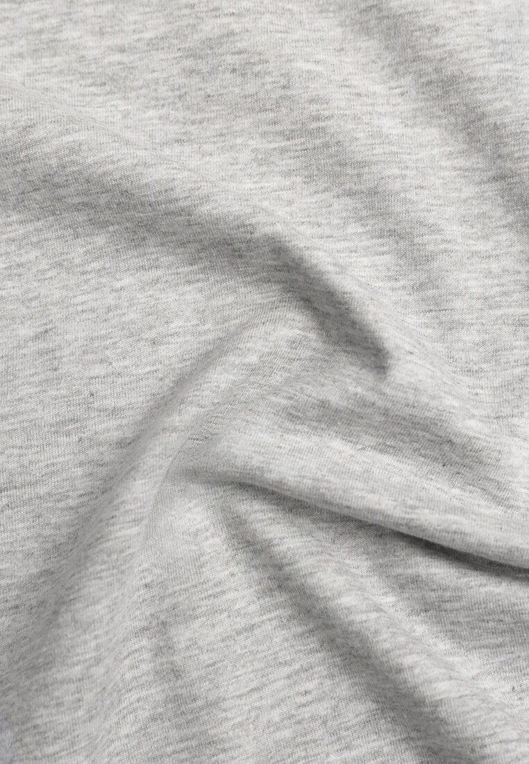 Szary T-shirt z Bawełny z Okrągłym Dekoltem Nedima