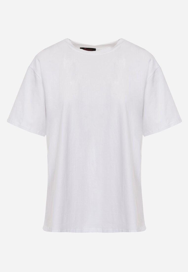Biały Bawełniany T-shirt o Kroju Oversize Neduna