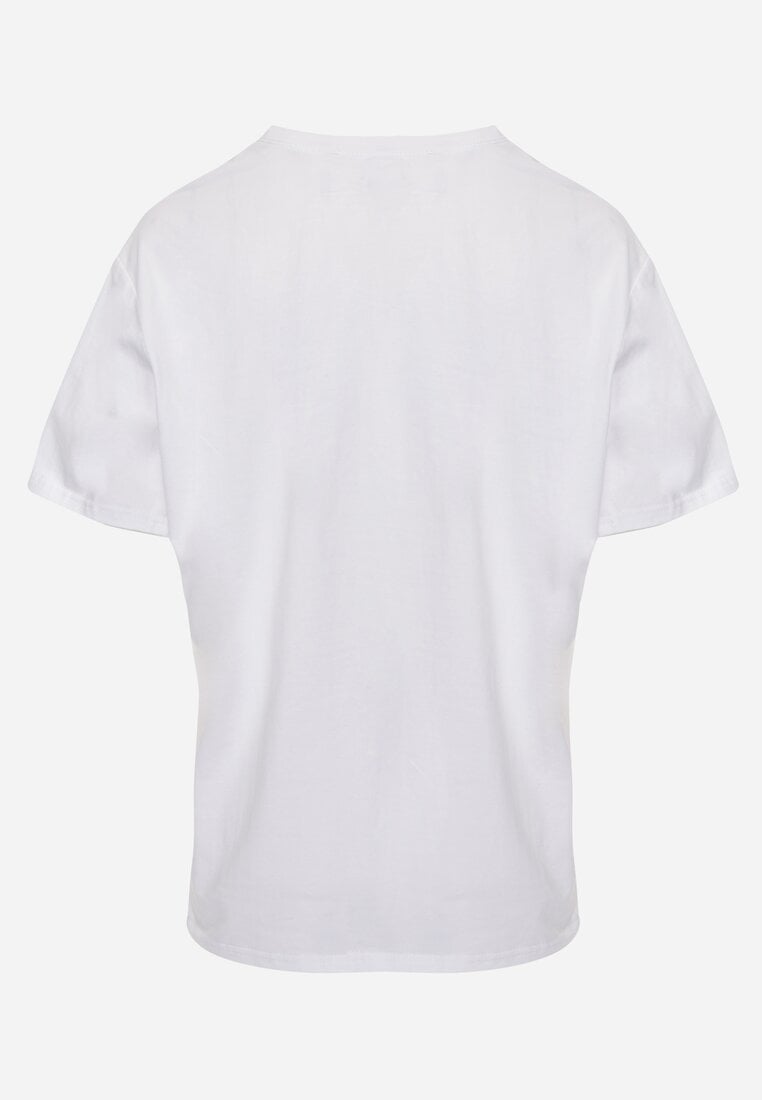 Biały Bawełniany T-shirt o Kroju Oversize Neduna