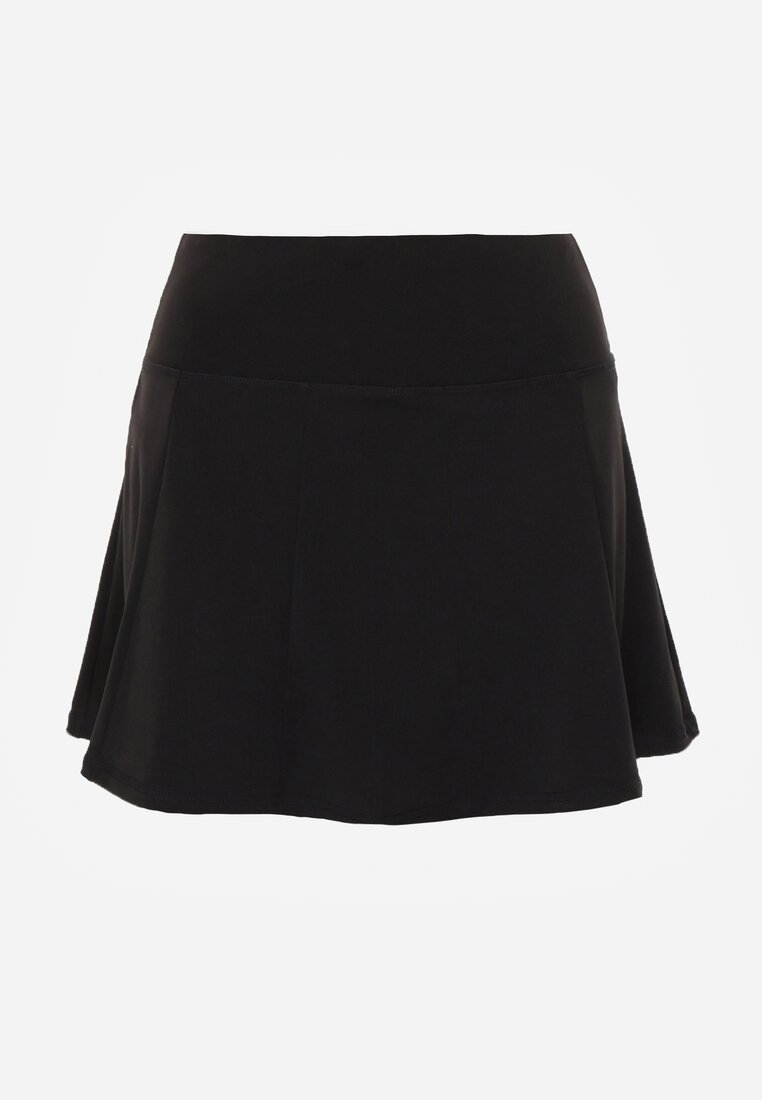 Czarne Tenisowe Spódnico-Spodenki z Elastycznego Materiału Natennia