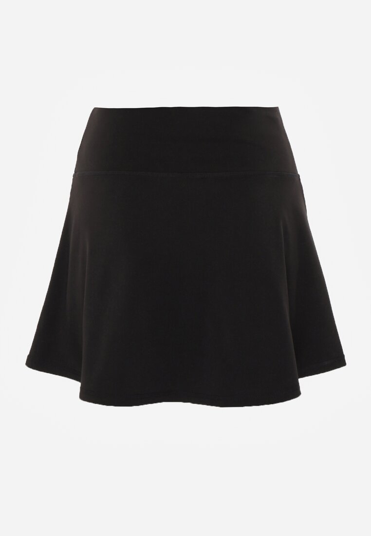 Czarne Tenisowe Spódnico-Spodenki z Elastycznego Materiału Natennia