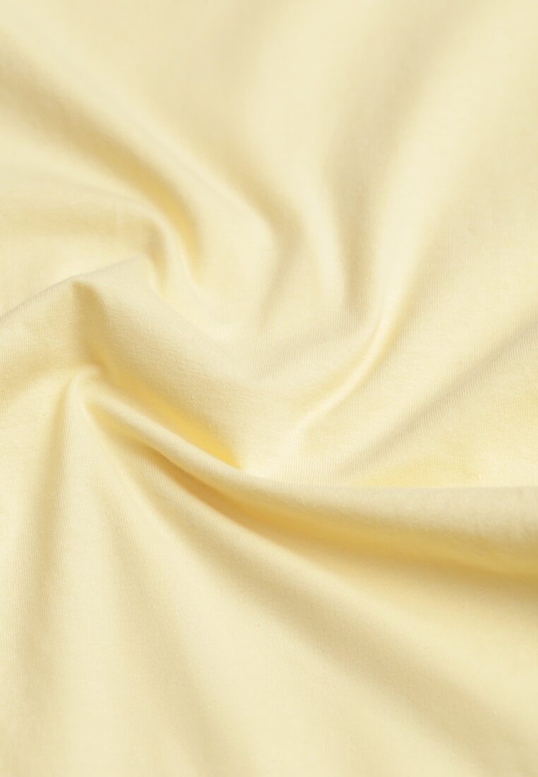 Żółty T-shirt z Bawełny z Okrągłym Dekoltem Nedima