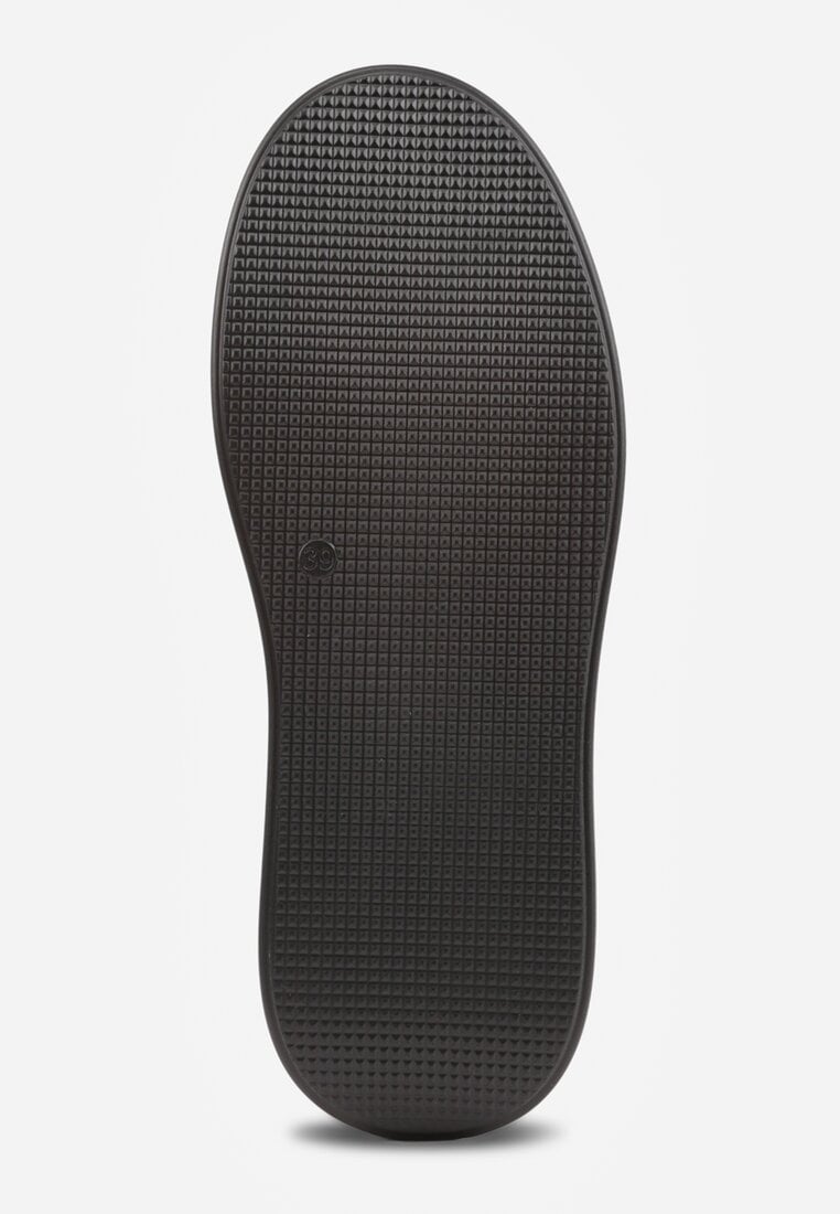 Czarne Sneakersy z Zamszu Naturalnego na Platformie ze Skórzaną Wkładką Rionelle