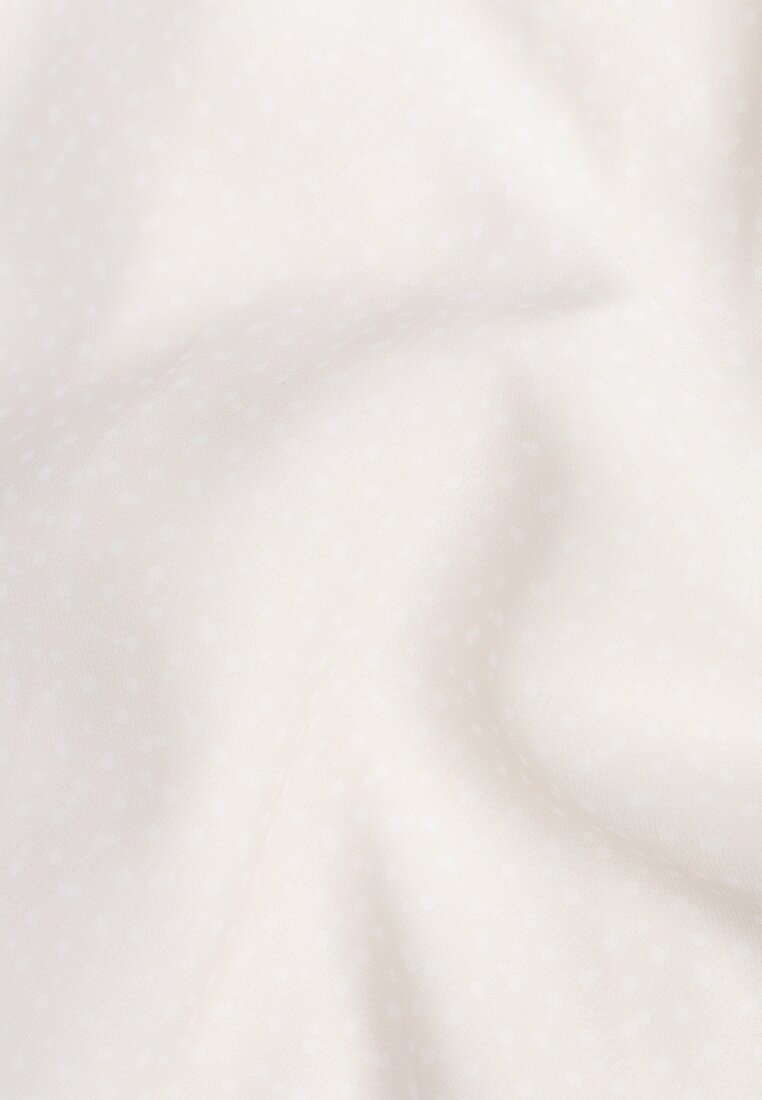 Beżowa Sukienka Vices Ozdobiona Transparentnymi Rękawami i Kropkami Celziva