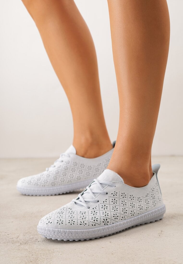 Niebieskie Ażurowe Tenisówki w Stylu Boho Tidira